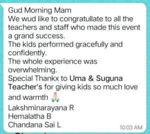 Parent of Chandana UKG